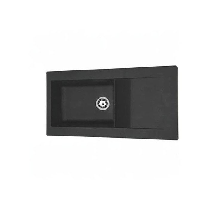 Evier a encastrer en résine 1000 x 500 mm 1 grande cuve - Noir - STRADOUR Lierra - Fabrication française
