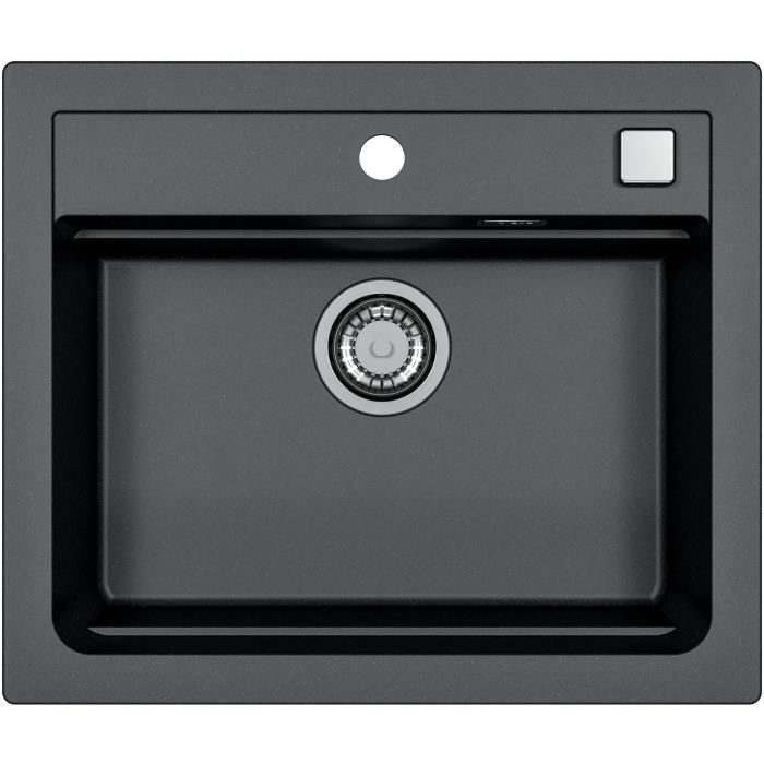 Evier a encastrer - Granit - Noir - 1 bac - 59 x 50 cm - ATROX - STRADOUR