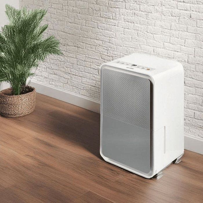 Déshumidificateur - STYLIES - Regulus - Capacité 2,5 L - Jusqu'a 12 L /jour - Timer/hygrostat/seche-linge - Blanc/gris