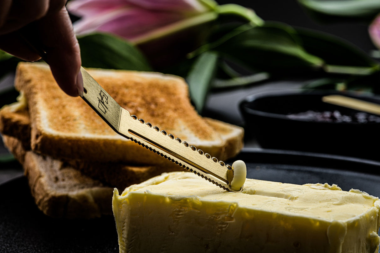 Coffret couteaux a fromages et beurre - STYLE DE VIE - Acier inoxydable - 6 pieces - Doré