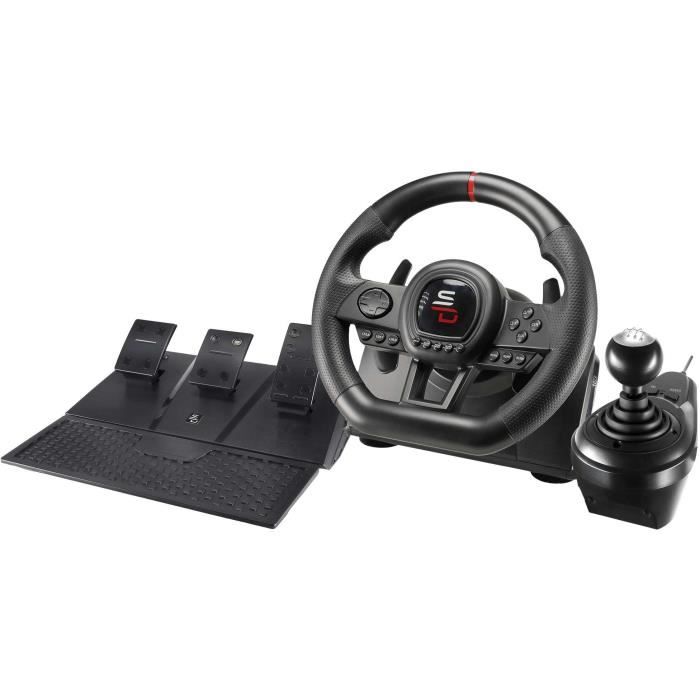 Volant de course - SUPERDRIVE - GS650-X - Levier de vitesse manuel - 3 pédales - Palettes - PS4 / Xbox