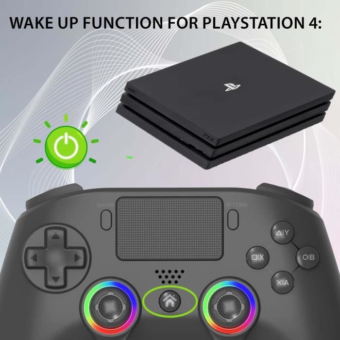 Manette sans fil - SUBSONIC - PS4 - LED - Vibrations - Prise casque - Noir