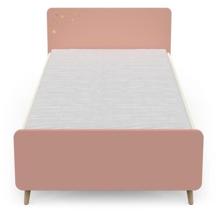 Chambre complete enfant - SUZIE - Lit 90 x 190 cm / Chevet / Bureau - Chene / Abricot - DEMEYERE