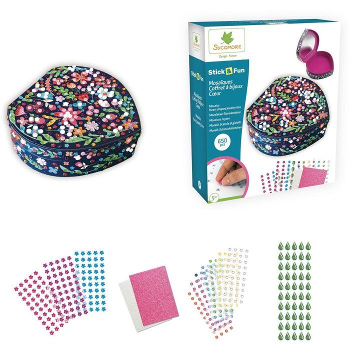 3D Mosaiques - SYCOMORE - Stick'N Fun - Coffret coeur - Des 5 ans