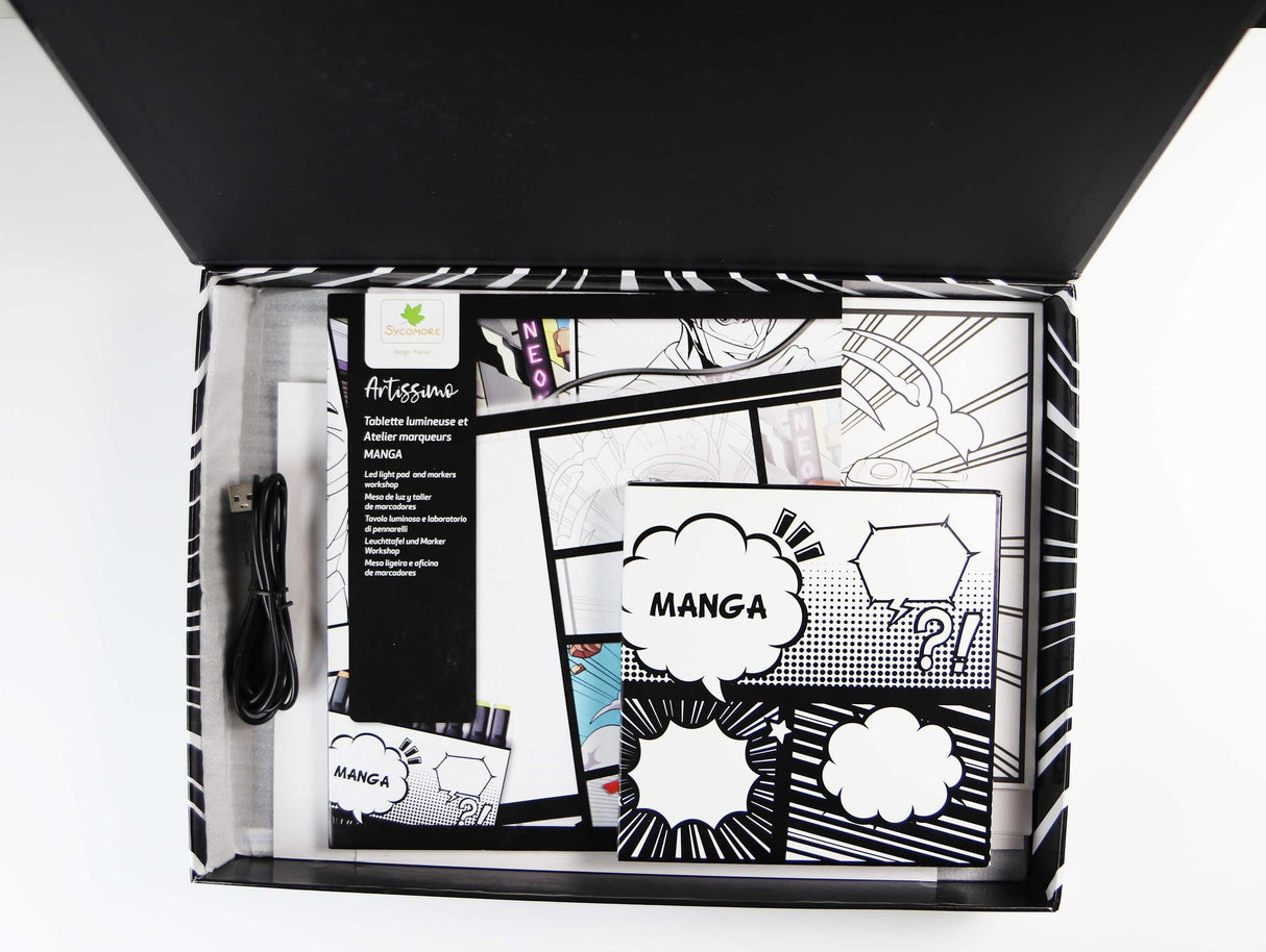 Tablette lumineuse XXL et atelier marqueurs - SYCOMORE - Artissimo - Manga - Des 10 ans