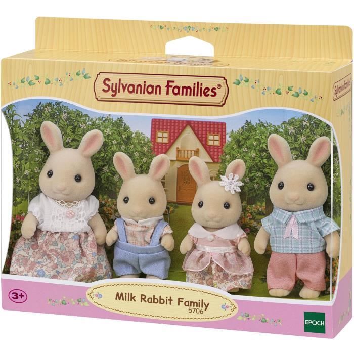 Poupée - SYLVANIAN FAMILIES - La famille Lapin Creme - Articulée et habillée avec soin