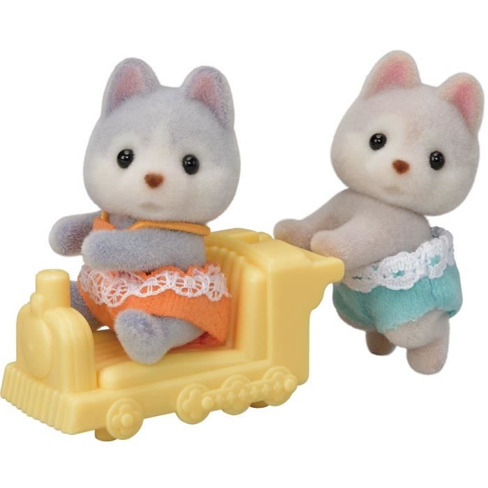 Mini-univers - SYLVANIAN FAMILIES - Les jumeaux husky - Orange - Mixte - 3 ans+