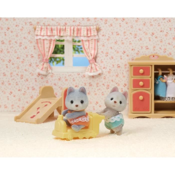 Mini-univers - SYLVANIAN FAMILIES - Les jumeaux husky - Orange - Mixte - 3 ans+