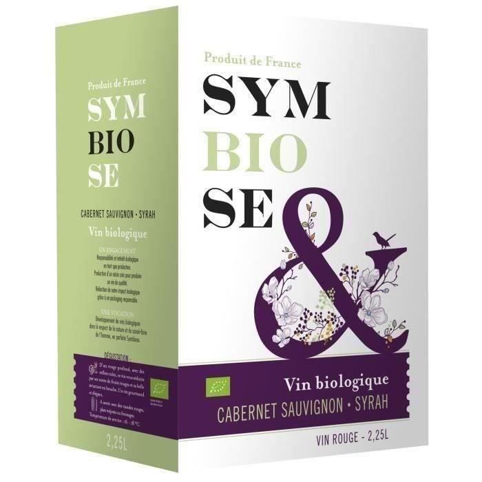 Vin rouge BIB Symbiose Cabernet Sauvignon Vin de France - Bio - 2,25 L