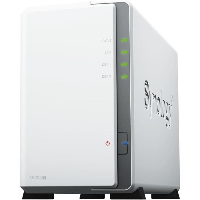 Serveur NAS - SYNOLOGY - DS223J - 2 baies - SATA 6Gb/s - RAID 1 - RAM 1 Go