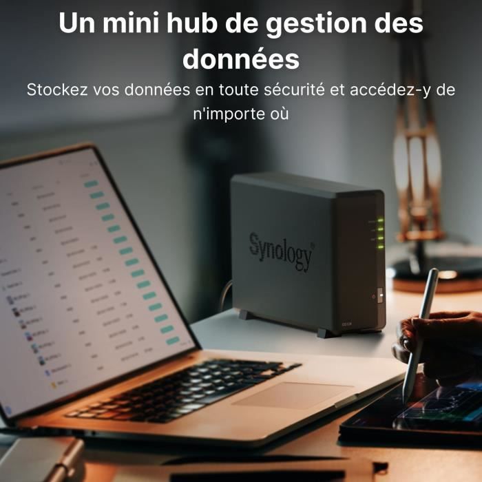 Serveur NAS - SYNOLOGY - DS124 - 1 baie - Gigabit Ethernet - RAM 1 Go