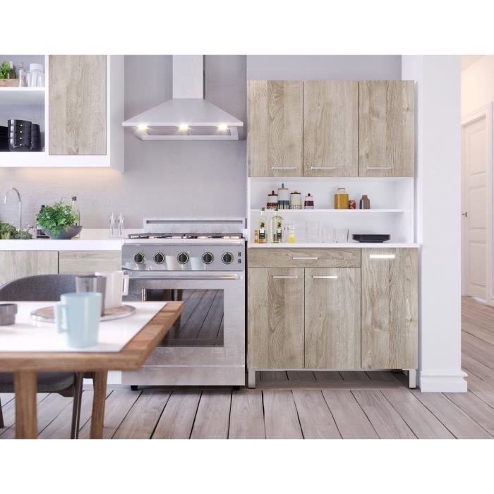 TACOMA Buffet de cuisine L 100 cm - dÈcor chene