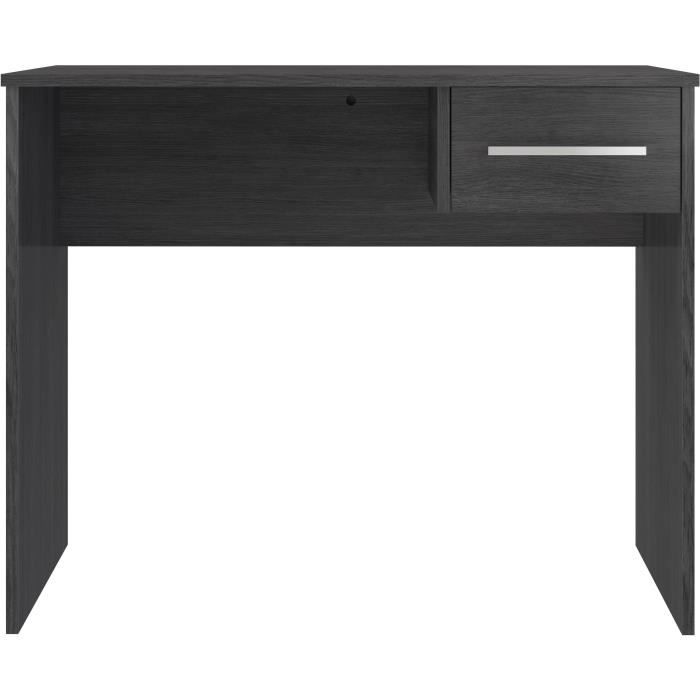 Bureau petit tiroir - MÈlaminÈ gris cendrÈ - 90 x 50 x 74 cm