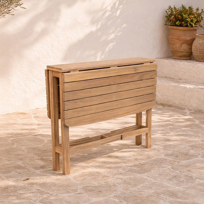 Table de jardin - FERRET - Pliante - Bois d'Acacia FSC - 21/55/90 x 90 x 75 cm - 4 personnes