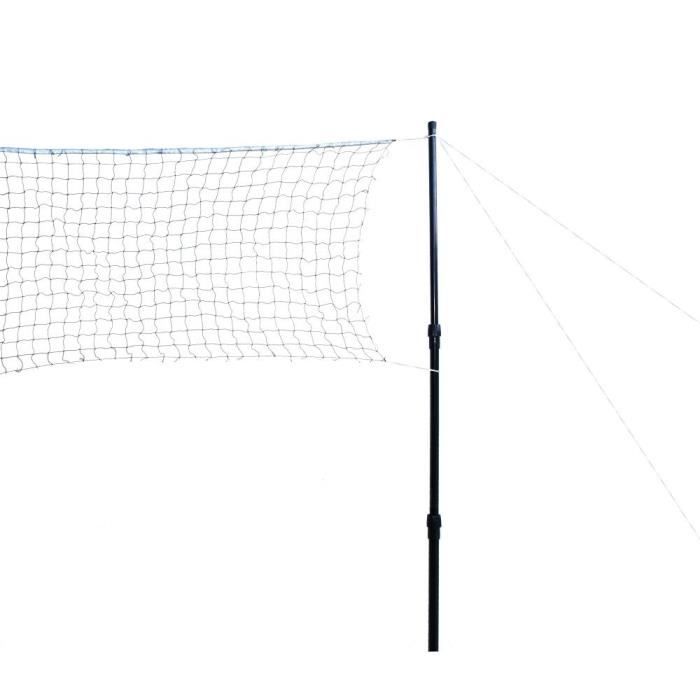 Filet de badminton - TALBOT TORRO - 610 x 60cm - Réglable en hauteur (125 - 155cm) - Piquets d'ancrage