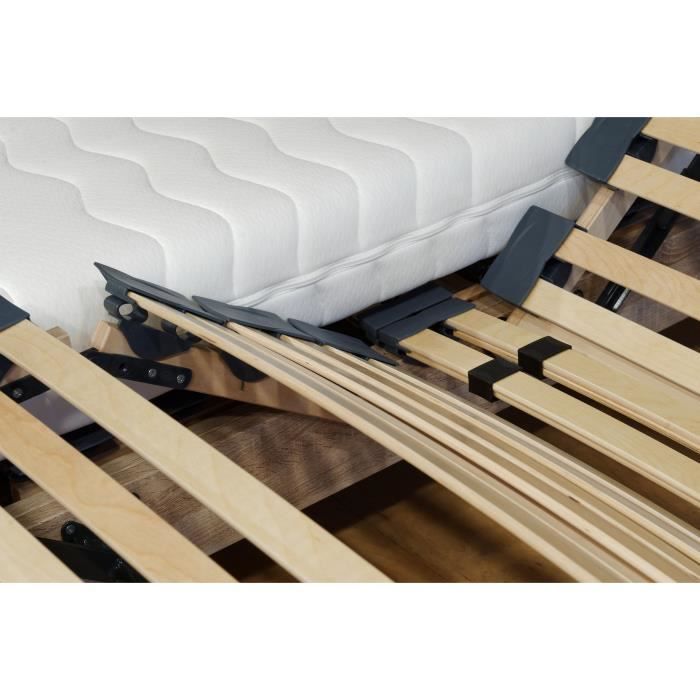 Ensemble relaxation TALCA matelas + sommiers Èlectriques dÈcor cerisier 2x70x190 - Mousse - 14 cm - Ferme