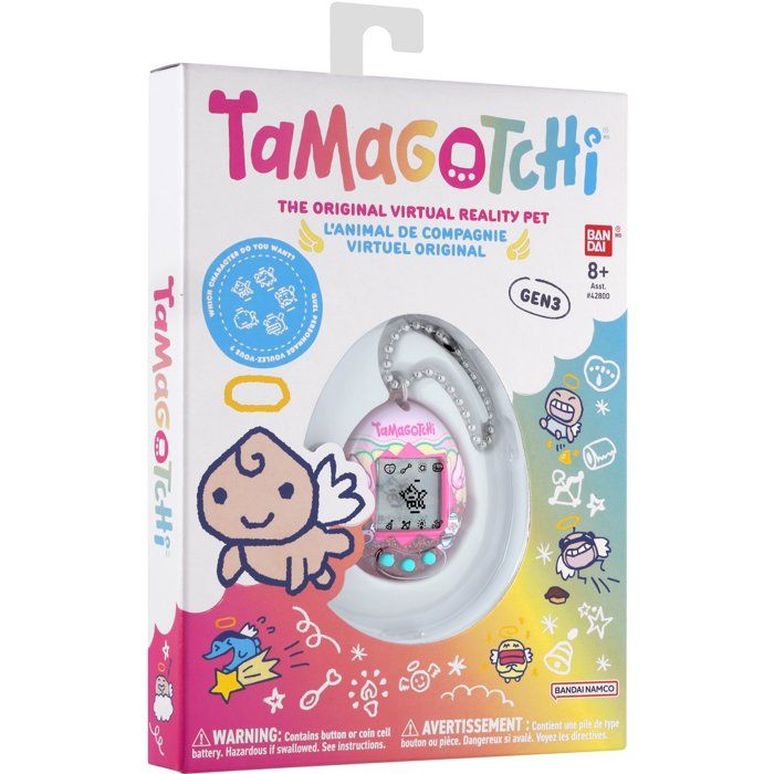 Tamagotchi - BANDAI - Tamagotchi original - Angel Teacup - Animal électronique virtuel avec écran couleur, 3 boutons et jeux