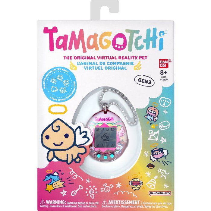 Tamagotchi - BANDAI - Tamagotchi original - Angel Teacup - Animal électronique virtuel avec écran couleur, 3 boutons et jeux