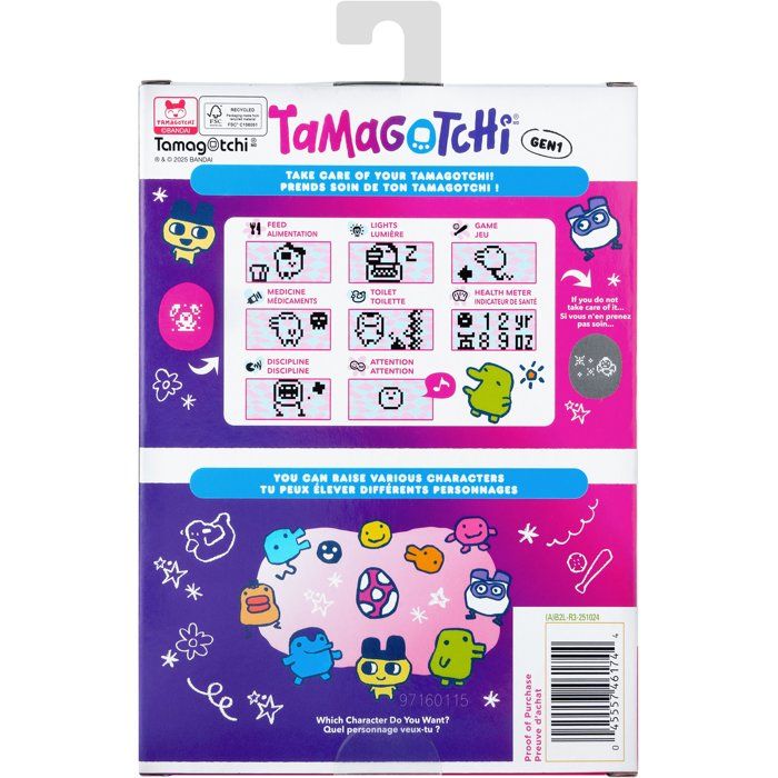 Tamagotchi - BANDAI - Tamagotchi original - Tama Yummy - Animal électronique virtuel avec écran couleur, 3 boutons et jeux