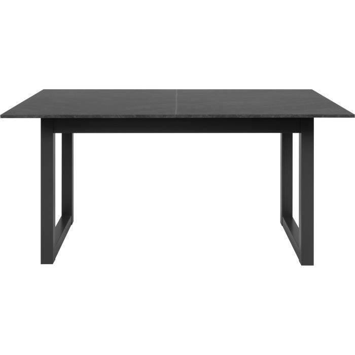 Table extensible Austin 80A - Décor ardoise foncé et anthracite - Allonge de 40 cm incluse - L160-200 x H75 x P90 cm
