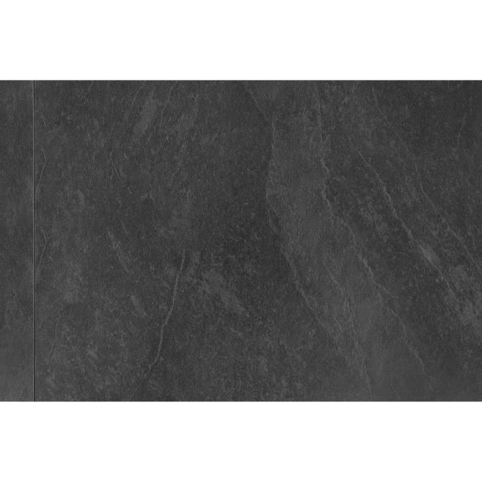 Table extensible Austin 80A - Décor ardoise foncé et anthracite - Allonge de 40 cm incluse - L160-200 x H75 x P90 cm