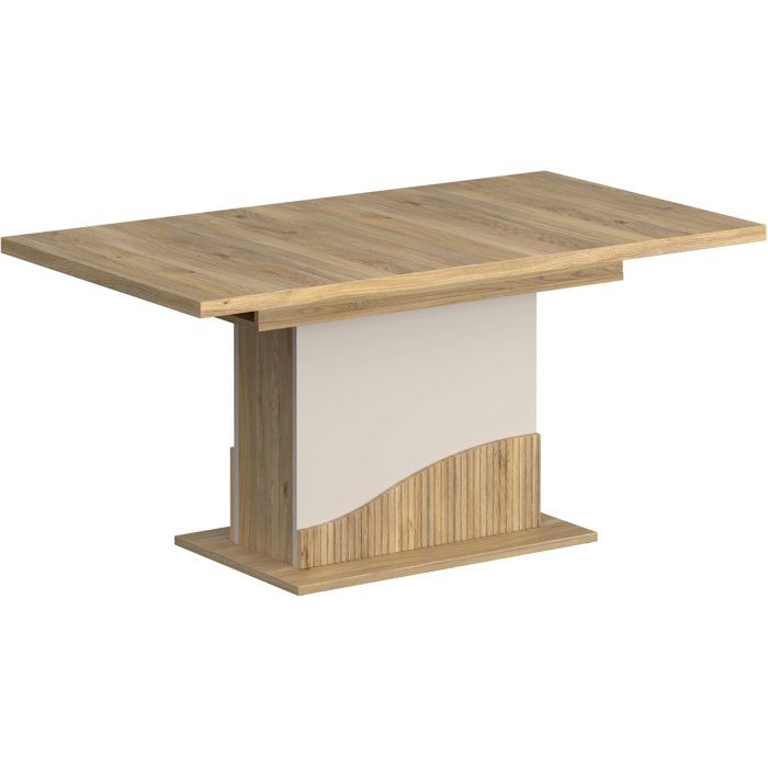 Table a manger - PoeM - Extensible - Rectangulaire - Sable / Chene - 8 personnes - 160-200 x 90 x 76 cm