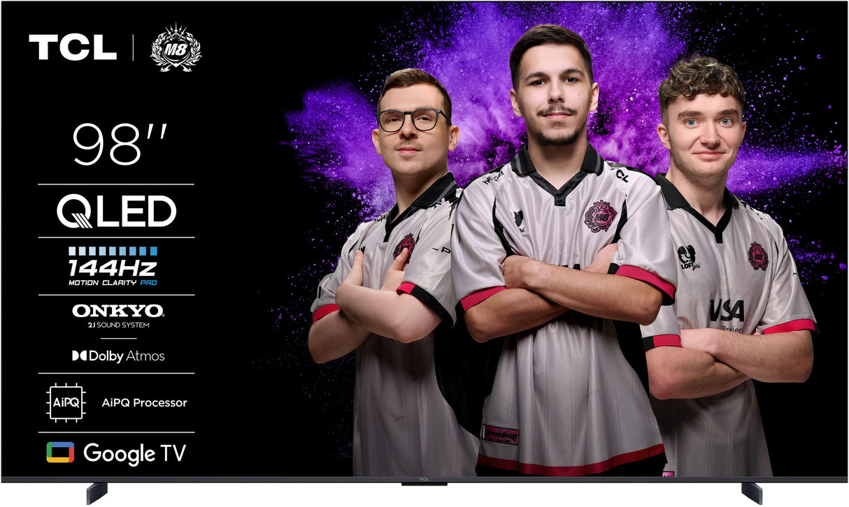 TCL 98QLED810K - TV QLED 98 (249 cm) - 4K UHD 3840x2160 - 144 Hz - Dolby Vison IQ - Google TV - 4xHDMI 2.1 - WiFi