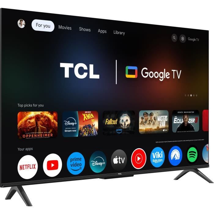TCL 43P6K - TV LED 43 (109 cm) - 4K UHD 3840x2160 - HDR10+ - Google TV - 3xHDMI 2.1 - WiFi