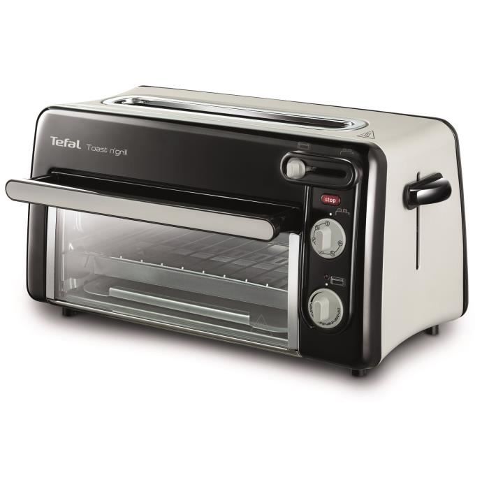 TEFAL Toast N Grill Grille-pain et mini-four, Acier inoxydable, 6 niveaux de dorage, TempÈrature grill jusqu'a 210∞C TL600830