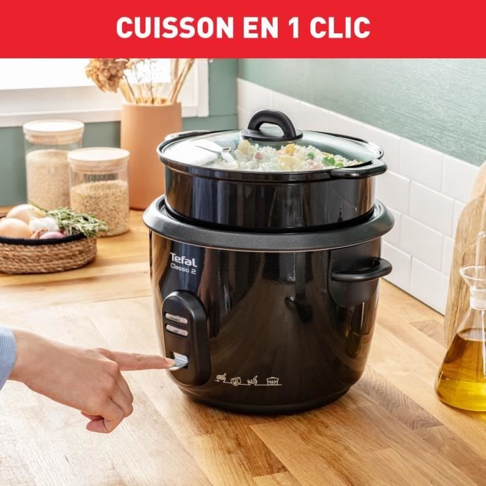 TEFAL Cuiseur a riz, Cuve 5 L antiadhÈsive, CapacitÈ 1,5 kg de riz, Maintien au chaud, Panier vapeur, Classic 2 RK103811