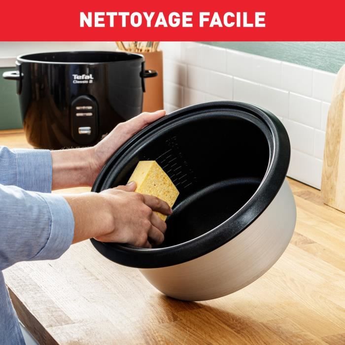 TEFAL Cuiseur a riz, Cuve 5 L antiadhÈsive, CapacitÈ 1,5 kg de riz, Maintien au chaud, Panier vapeur, Classic 2 RK103811
