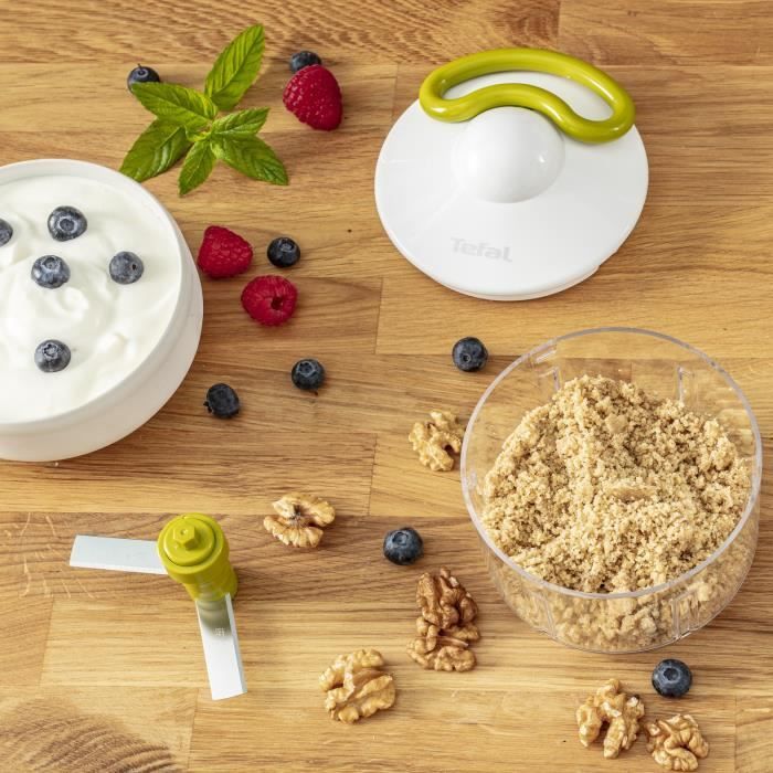 TEFAL Hachoir 5 sec manuel 500ml, Lames acier inoxydable haute qualitÈ, DÈcouper, Hacher, Mixer, Cuisine rapide et facile K1330404