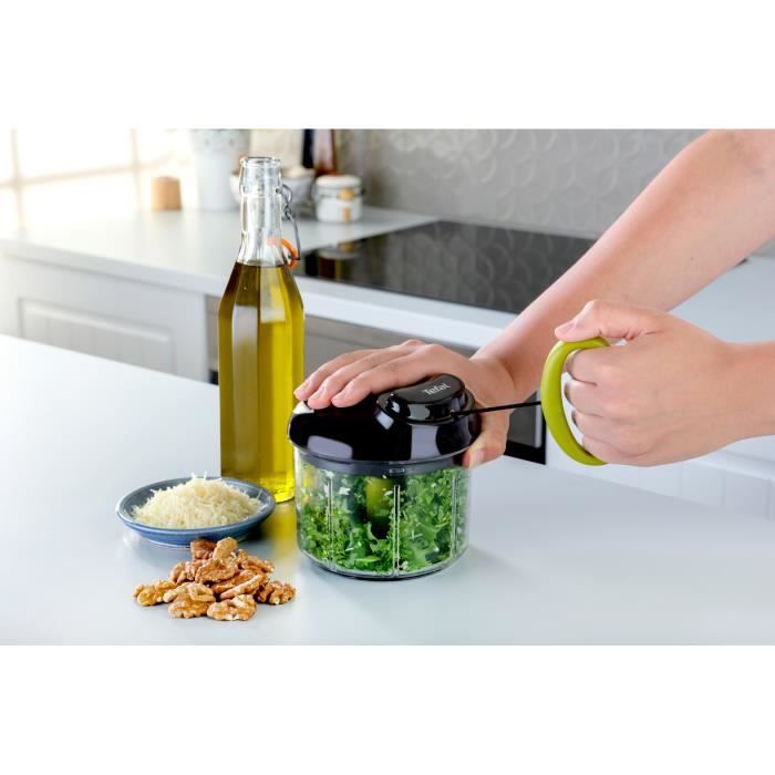 TEFAL Hachoir 5 sec manuel 900ml, Lames acier inoxydable haute qualitÈ, DÈcouper, Hacher, Mixer, Cuisine rapide et facile K1321324