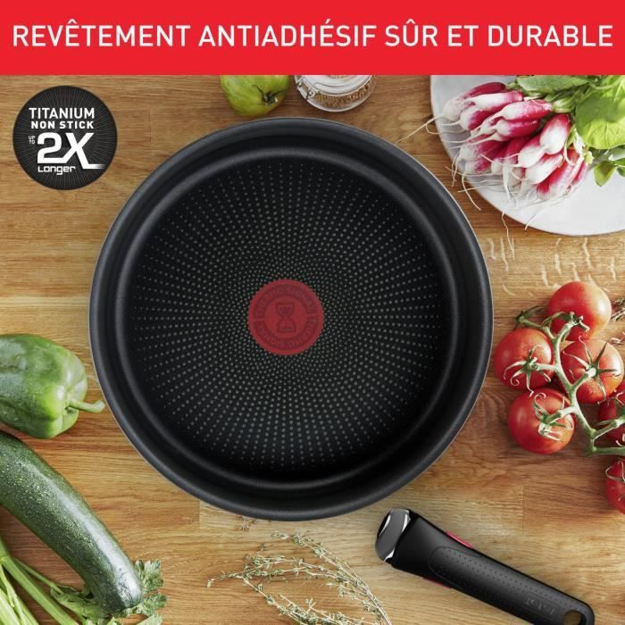 TEFAL INGENIO Emotion Batterie de cuisine 10 p, Induction, Acier inoxydable, Revetement antiadhÈsif, Poeles, Casseroles L897AS04