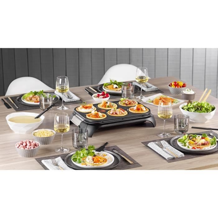 TEFAL Crep'Party, Appareil a crepes 6 empreintes, AntiadhÈsif, Thermo-Spot, 6 spatules + 1 louche, FabriquÈ en France PY558813