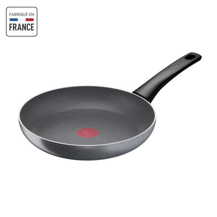TEFAL Hard Stone Poele 28 cm, Non Induction, Revetement antiadhÈsif Mineralia +, Sans PFOA, FabriquÈ en France D4560632