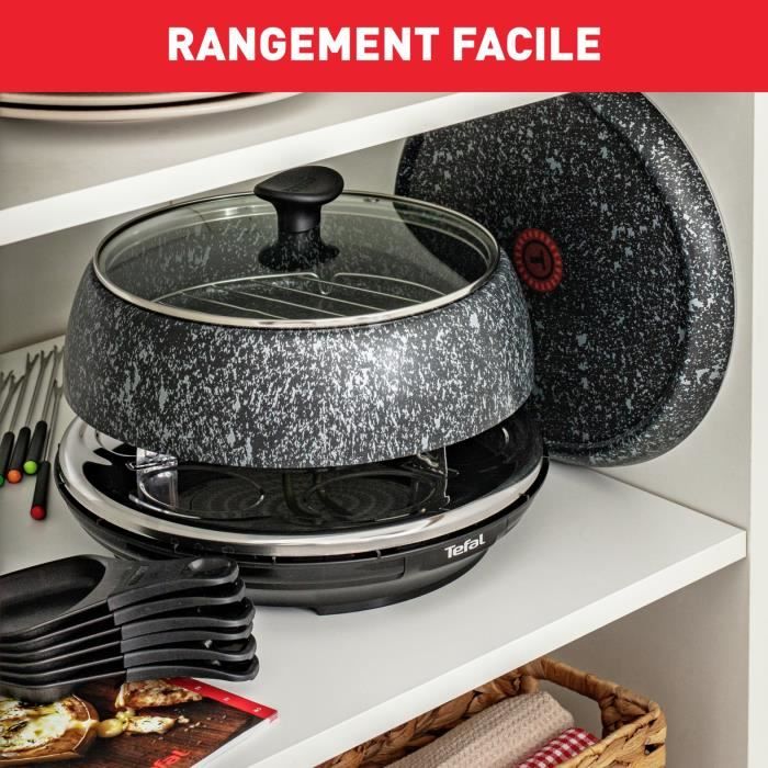 TEFAL Appareil a raclette, 6 personnes, Compact, Rangement facile, Livre de recettes inclus, FabriquÈ en France RE12C801