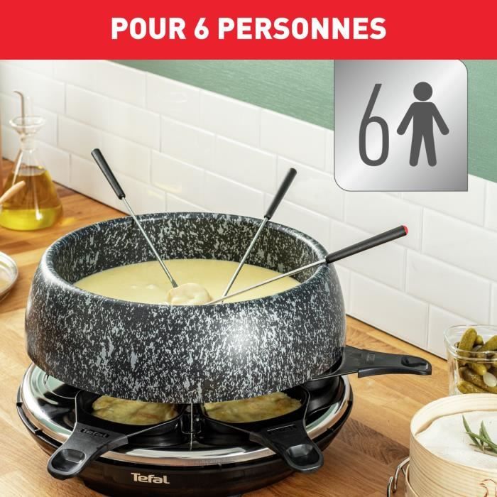 TEFAL Appareil a raclette, 6 personnes, Compact, Rangement facile, Livre de recettes inclus, FabriquÈ en France RE12C801