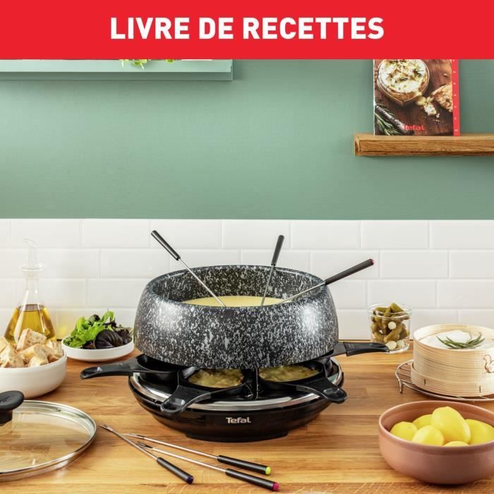 TEFAL Appareil a raclette, 6 personnes, Compact, Rangement facile, Livre de recettes inclus, FabriquÈ en France RE12C801