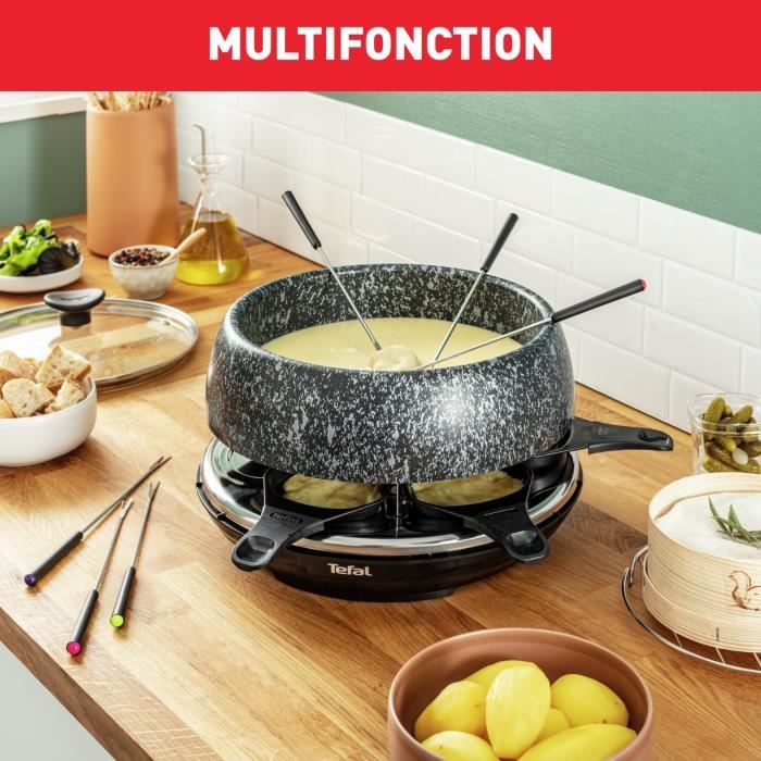 TEFAL Appareil a raclette, 6 personnes, Compact, Rangement facile, Livre de recettes inclus, FabriquÈ en France RE12C801
