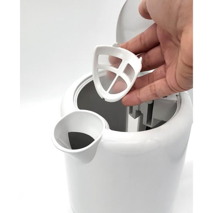 Bouilloire Èlectrique - TERRAILLON ñ 15351 DIAMANT Blanc ñ 1.5L - 2200W - Base pivotante 360∞ - Base reliefÈe effet diamant