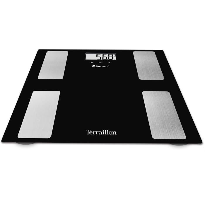 TERRAILLON - ImpÈdancemetre connectÈ Web Coach Move - Analyse des masses corporelles - plateau verre - 8 mÈmoires