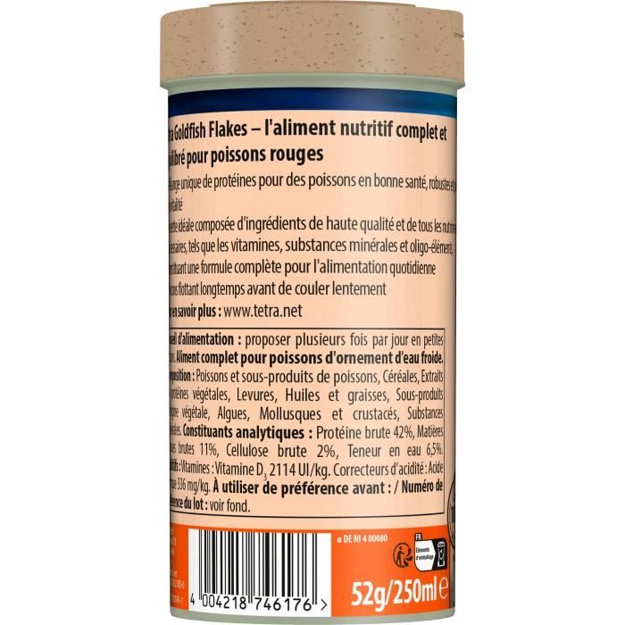 Tetra Goldfish Flocons - TETRA - Aliment complet en flocons pour poissons rouges - 250 ml