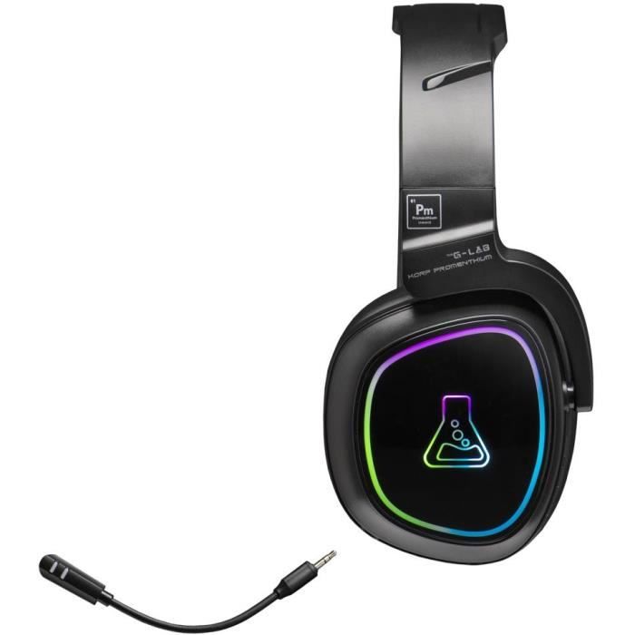 Casque Gamer Sans Fil - The G-Lab - KORP PROMENTHIUM - Microphone - RGB - PC/PS4/Xbox One - Noir