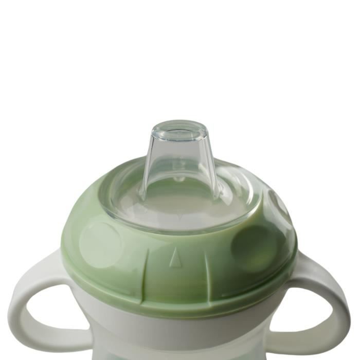 Tasse anti-fuites - THERMOBABY - Vert Céladon - 180 ml - Ergonomique et hygiénique