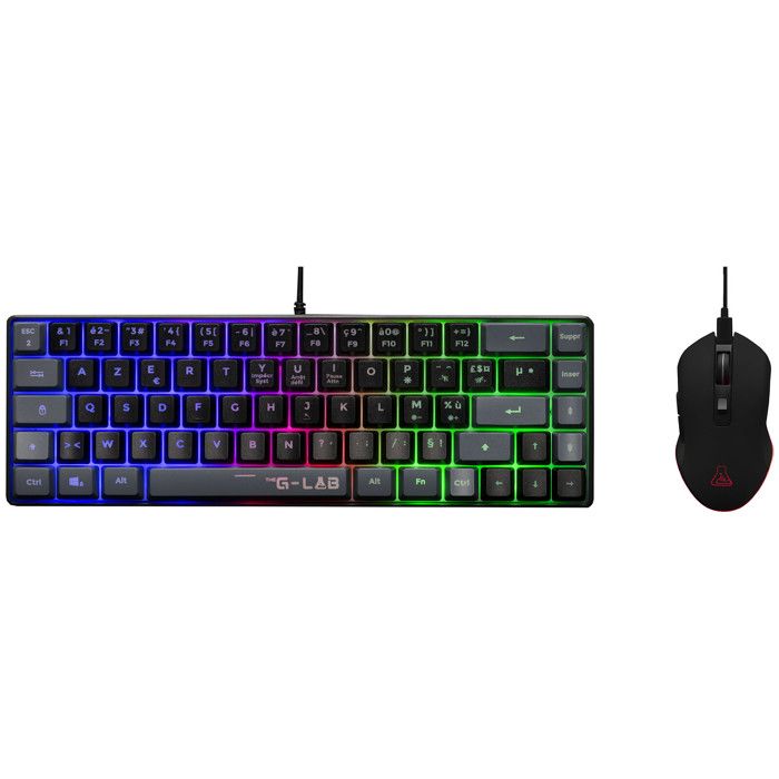 Pack 2 en 1 - The G Lab - Combo Hydrogen BKG - Clavier Azerty - Souris Filaire - Noir