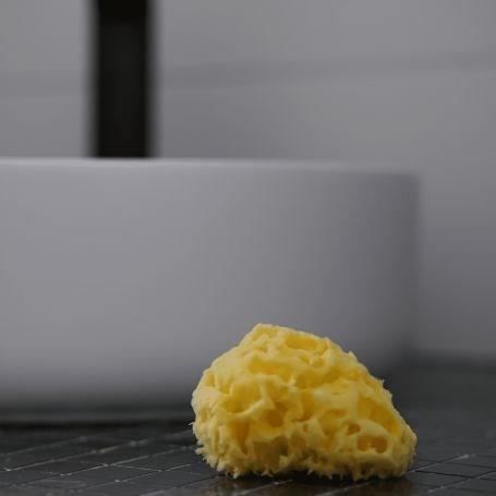 Eponge de mer - THERMOBABY - HONEYCOMB - Naturelle, durable et douce - Jaune