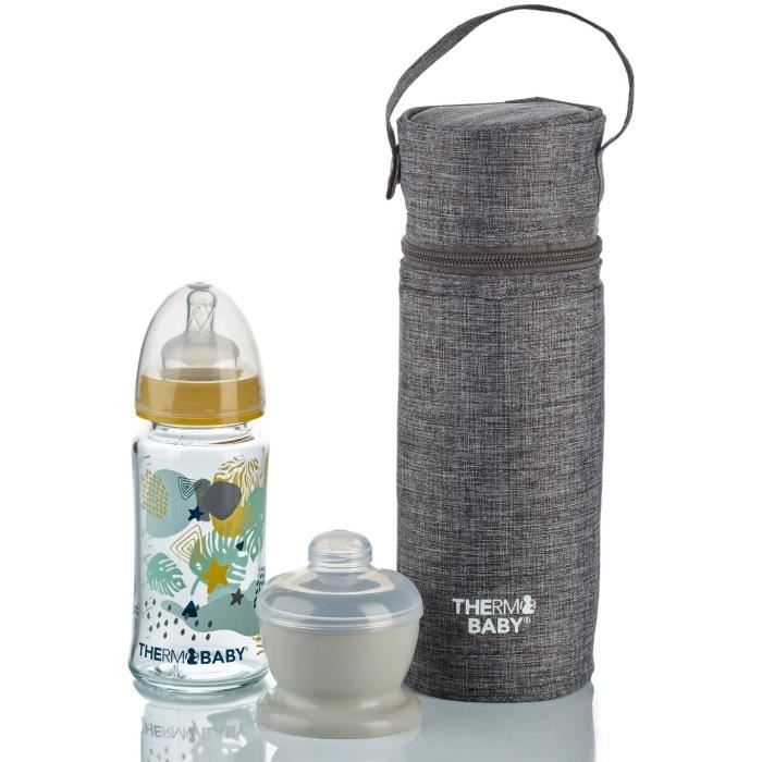 Porte biberon THERMOBABY - isotherme - gris chiné