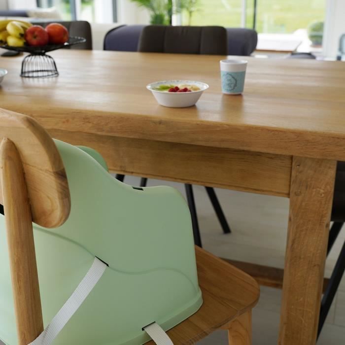 Rehausseur de chaise THERMOBABY Tudi - de 6 a 36 mois - Harnais de sécurité 3 points - Vert céladon