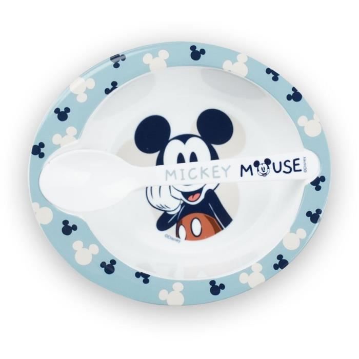Pack repas 1er age THERMOBABY MICKEY - 1 grignoteuse + 1 bol avec cuillere + 1 tasse a poignée + un set de 2 couverts